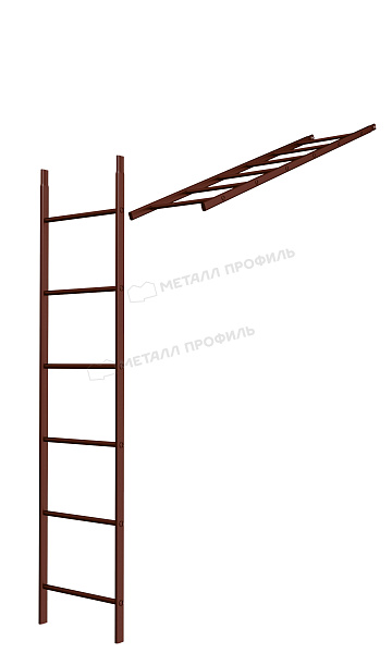 Лестница кровельная стеновая дл. 1860 мм без кронштейнов (8017) ― купить в интернет-магазине Компании Металл Профиль по умеренной стоимости.