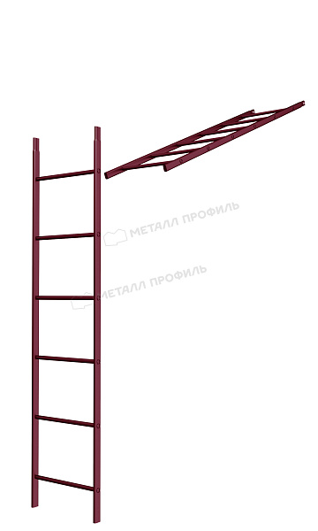 Лестница кровельная стеновая дл. 1860 мм без кронштейнов (3005) ― где купить в Белгороде? В интернет-магазине Компании Металл Профиль!