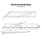 Металлочерепица МЕТАЛЛ ПРОФИЛЬ Ламонтерра-XL (ПЭ-01-3011-0.45)